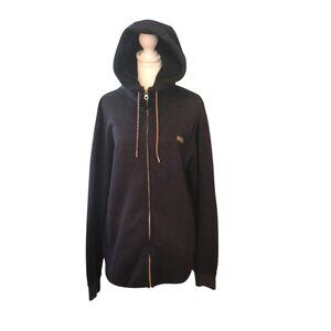 Quiksilver navy hoodie full zip drawstring hood men's L